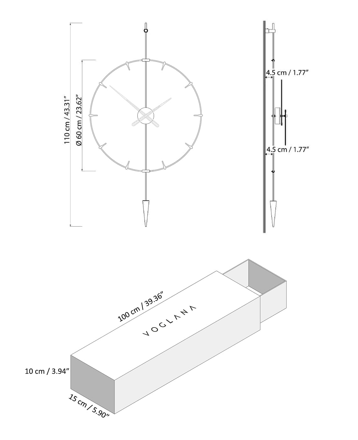 Size chart for Pendulo Puo 60